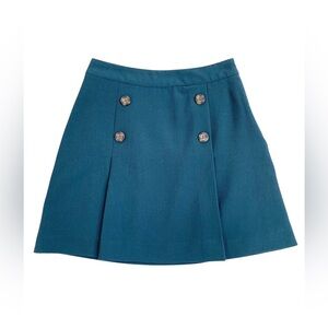 Forever 21 Contemporary Buttoned A-Line Mini Skirt Teal Size XS